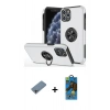 MARSİLYAN™- iPhone 11 Pro Max Kılıf Odak Form Prime - Siyah 18D Cam Ekran Koruyucu + Shine Kamera Lens Koruma Cam - GI