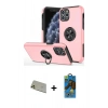 MARSİLYAN™- iPhone 11 Pro Max Kılıf Odak Form Prime - Siyah 18D Cam Ekran Koruyucu + Gold Rainbow Kamera Lens Koruma Cam