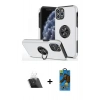 MARSİLYAN™- iPhone 11 Pro Max Kılıf Odak Form Prime - Siyah 18D Cam Ekran Koruyucu + Kamera Lens Koruma Cam - SF