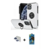 MARSİLYAN™- iPhone 11 Pro Max Kılıf Odak Form Prime - Siyah 18D Cam Ekran Koruyucu + Pers Alüminyum Kamera Lens - LT