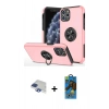 MARSİLYAN™- iPhone 11 Pro Max Kılıf Odak Form Prime - Siyah 18D Cam Ekran Koruyucu + Pers Alüminyum Kamera Lens - LT