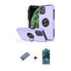 MARSİLYAN™- iPhone 11 Pro Max Kılıf Odak Form Prime - Siyah 18D Cam Ekran Koruyucu + Metal Kamera Lens Koruma Cam - AKYL