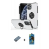 MARSİLYAN™- iPhone 11 Pro Max Kılıf Odak Form Prime - Siyah 18D Cam Ekran Koruyucu + Metal Kamera Lens Koruma Cam - MR