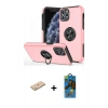 MARSİLYAN™- iPhone 11 Pro Max Kılıf Odak Form Prime - Siyah 18D Cam Ekran Koruyucu + Renkli Kamera Lens Koruma Cam - SI