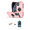 MARSİLYAN™- iPhone 11 Pro Max Kılıf Odak Form Prime - Siyah 18D Cam Ekran Koruyucu + Renkli Kamera Lens Koruma Cam - MI