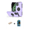 MARSİLYAN™- iPhone 11 Pro Max Kılıf Odak Form Prime - Siyah 18D Cam Ekran Koruyucu + Renkli Kamera Lens Koruma Cam - MI