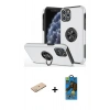 MARSİLYAN™- iPhone 11 Pro Max Kılıf Odak Form Prime - Siyah 18D Cam Ekran Koruyucu + Renkli Kamera Lens Koruma Cam - YL
