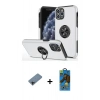 MARSİLYAN™- iPhone 11 Pro Max Kılıf Odak Form Prime - Siyah 18D Cam Ekran Koruyucu + Shine Kamera Lens Koruma Cam - SH