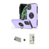 MARSİLYAN™- iPhone 11 Pro Max Kılıf Odak Form Prime - Siyah 20D Premium Cam Ekran Koruyucu + Rainbow Kamera Lens Koruma Cam - GD
