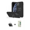 MARSİLYAN™- iPhone 11 Pro Max Kılıf Odak Form Prime - Siyah 20D Premium Cam Ekran Koruyucu + Kamera Lens Koruma Cam - SF