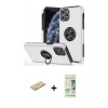 MARSİLYAN™- iPhone 11 Pro Max Kılıf Odak Form Prime - Siyah 20D Premium Cam Ekran Koruyucu + Renkli Kamera Lens Koruma Cam - SI