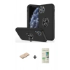 MARSİLYAN™- iPhone 11 Pro Max Kılıf Odak Form Prime - Siyah 20D Premium Cam Ekran Koruyucu + Renkli Kamera Lens Koruma Cam - MI