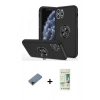 MARSİLYAN™- iPhone 11 Pro Max Kılıf Odak Form Prime - Siyah 20D Premium Cam Ekran Koruyucu + Shine Kamera Lens Koruma Cam - SH