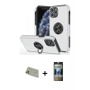 MARSİLYAN™- iPhone 11 Pro Max Kılıf Odak Form Prime - Siyah 34D Hayalet Izgaralı Cam + Rainbow Kamera Lens Koruma Cam - GD
