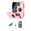 MARSİLYAN™- iPhone 11 Pro Max Kılıf Odak Form Prime - Siyah 34D Hayalet Izgaralı Cam + Metal Kamera Lens Koruma Cam - GD