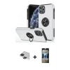 MARSİLYAN™- iPhone 11 Pro Max Kılıf Odak Form Prime - Siyah 34D Hayalet Izgaralı Cam + Siyah Pers Alüminyum Kamera Lens