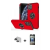 MARSİLYAN™- iPhone 11 Pro Max Kılıf Odak Form Prime - Siyah 34D Hayalet Izgaralı Cam + Siyah Pers Alüminyum Kamera Lens