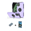 MARSİLYAN™- iPhone 11 Pro Max Kılıf Odak Form Prime - Siyah 34D Izgaralı Cam + Metal Kamera Lens Koruma Cam - GS