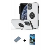 MARSİLYAN™- iPhone 11 Pro Max Kılıf Odak Form Prime - Siyah 34D Izgaralı Cam + Metal Kamera Lens Koruma Cam - GS