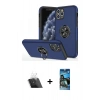 MARSİLYAN™- iPhone 11 Pro Max Kılıf Odak Form Prime - Siyah 34D Izgaralı Cam + Kamera Lens Koruma Cam - SF