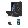 MARSİLYAN™- iPhone 11 Pro Max Kılıf Odak Form Prime - Siyah 34D Izgaralı Cam + Kamera Lens Koruma Cam - SF