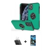 MARSİLYAN™- iPhone 11 Pro Max Kılıf Odak Form Prime - Siyah 34D Izgaralı Cam + Kamera Lens Koruma Cam - SF