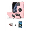MARSİLYAN™- iPhone 11 Pro Max Kılıf Odak Form Prime - Siyah 34D Izgaralı Cam + Pers Alüminyum Kamera Lens - KI