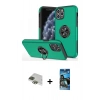 MARSİLYAN™- iPhone 11 Pro Max Kılıf Odak Form Prime - Siyah 34D Izgaralı Cam + Pers Alüminyum Kamera Lens - YL