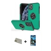 MARSİLYAN™- iPhone 11 Pro Max Kılıf Odak Form Prime - Siyah 34D Izgaralı Cam + Rainbow Kamera Lens Koruma Cam - GD