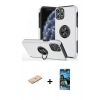 MARSİLYAN™- iPhone 11 Pro Max Kılıf Odak Form Prime - Siyah 34D Izgaralı Cam + Renkli Kamera Lens Koruma Cam - MI