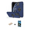 MARSİLYAN™- iPhone 11 Pro Max Kılıf Odak Form Prime - Siyah 34D Izgaralı Cam + Renkli Kamera Lens Koruma Cam - MI