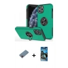 MARSİLYAN™- iPhone 11 Pro Max Kılıf Odak Form Prime - Siyah 34D Izgaralı Cam + Shine Kamera Lens Koruma Cam - PE