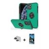 MARSİLYAN™- iPhone 11 Pro Max Kılıf Odak Form Prime - Siyah 34D Izgaralı Cam + Pers Alüminyum Kamera Lens - SH
