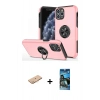 MARSİLYAN™- iPhone 11 Pro Max Kılıf Odak Form Prime - Siyah 34D Izgaralı Cam + Renkli Kamera Lens Koruma Cam - TU