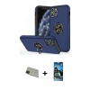 MARSİLYAN™- iPhone 11 Pro Max Kılıf Odak Form Prime - Siyah 34D Izgaralı Cam + Yeşil Rainbow Kamera Lens Koruma Cam