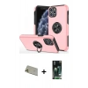 MARSİLYAN™- iPhone 11 Pro Max Kılıf Odak Form Prime - Siyah 360 Mat Full Body Arka Koruyucu + Rainbow Kamera Lens Koruma Cam - GD