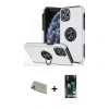 MARSİLYAN™- iPhone 11 Pro Max Kılıf Odak Form Prime - Siyah 360 Mat Full Body Arka Koruyucu + Rainbow Kamera Lens Koruma Cam - GD