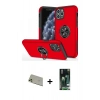 MARSİLYAN™- iPhone 11 Pro Max Kılıf Odak Form Prime - Siyah 360 Mat Full Body Arka Koruyucu + Rainbow Kamera Lens Koruma Cam - GD