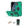 MARSİLYAN™- iPhone 11 Pro Max Kılıf Odak Form Prime - Siyah 360 Mat Full Body Arka Koruyucu + Renkli Kamera Lens Koruma Cam - TU