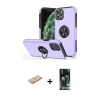 MARSİLYAN™- iPhone 11 Pro Max Kılıf Odak Form Prime - Siyah 360 Mat Full Body Arka Koruyucu + Renkli Kamera Lens Koruma Cam - PE