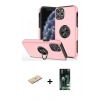 MARSİLYAN™- iPhone 11 Pro Max Kılıf Odak Form Prime - Siyah 360 Mat Full Body Arka Koruyucu + Renkli Kamera Lens Koruma Cam - MI
