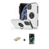 MARSİLYAN™- iPhone 11 Pro Max Kılıf Odak Form Prime - Siyah 360 Mat Full Body Arka Koruyucu + Renkli Kamera Lens Koruma Cam - TU