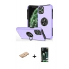MARSİLYAN™- iPhone 11 Pro Max Kılıf Odak Form Prime - Siyah 360 Mat Full Body Arka Koruyucu + Renkli Kamera Lens Koruma Cam - TU