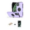 MARSİLYAN™- iPhone 11 Pro Max Kılıf Odak Form Prime - Siyah 360 Mat Full Body Arka Koruyucu + Renkli Kamera Lens Koruma Cam - SI
