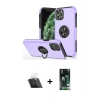 MARSİLYAN™- iPhone 11 Pro Max Kılıf Odak Form Prime - Siyah 360 Mat Full Body Arka Koruyucu + Kamera Lens Koruma Cam - SF