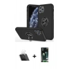 MARSİLYAN™- iPhone 11 Pro Max Kılıf Odak Form Prime - Siyah 360 Mat Full Body Arka Koruyucu + Kamera Lens Koruma Cam - SF