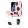 MARSİLYAN™- iPhone 11 Pro Max Kılıf Odak Form Prime - Siyah 360 Mat Full Body Arka Koruyucu + Kamera Lens Koruma Cam - SF