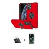 MARSİLYAN™- iPhone 11 Pro Max Kılıf Odak Form Prime - Siyah 360 Mat Full Body Arka Koruyucu + Kamera Lens Koruma Cam - SF