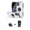 MARSİLYAN™- iPhone 11 Pro Max Kılıf Odak Form Prime - Siyah 360 Mat Full Body Arka Koruyucu + Kamera Lens Koruma Cam - SF