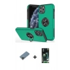 MARSİLYAN™- iPhone 11 Pro Max Kılıf Odak Form Prime - Siyah 360 Mat Full Body Arka Koruyucu + Metal Kamera Lens Koruma Cam - SH